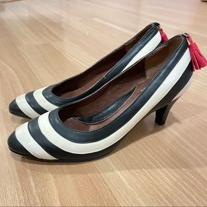 Miss L Fire Vintage Striped Pumps Size 36 VGUC